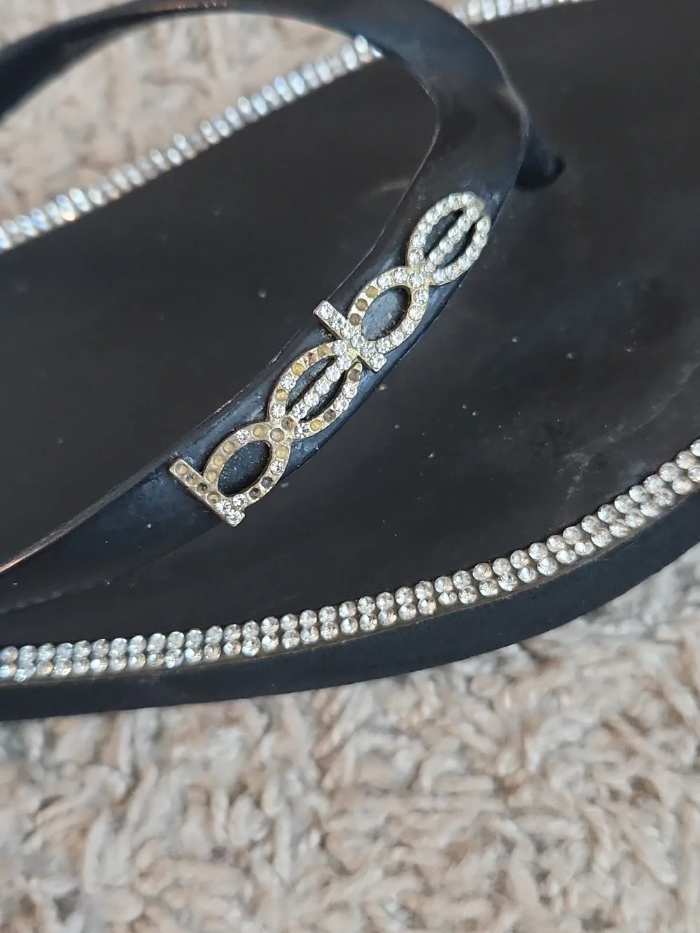 Bebe Bejeweled Flip Flops - Picture 3 of 8